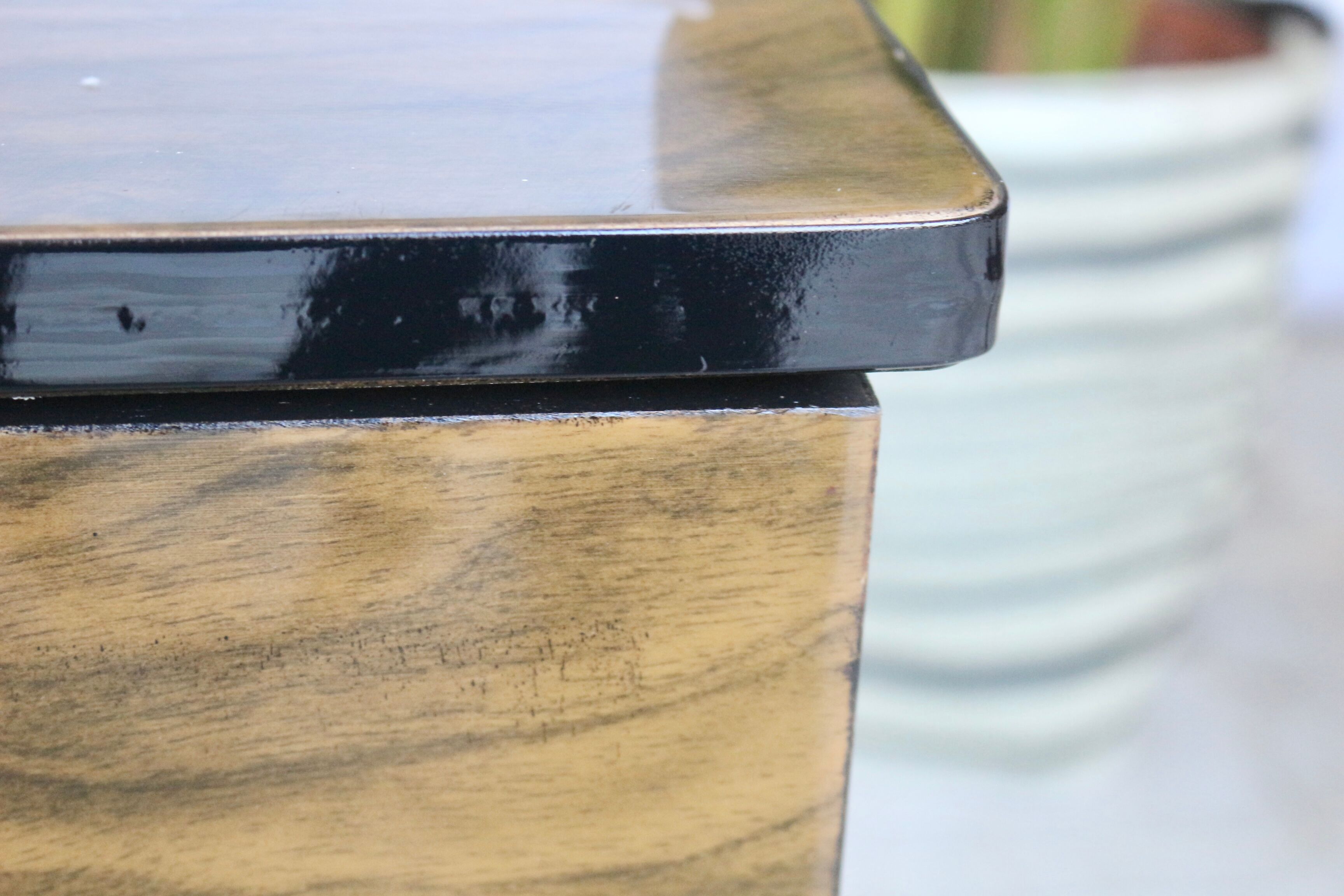 Pair of bedside table varnished wood 60s