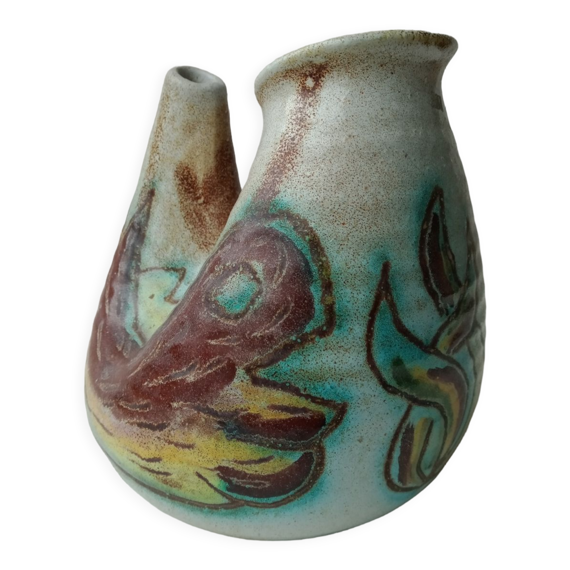 Accolay vase decorated with fish