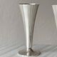 Two silver-coloured lightweight metal flower vases.