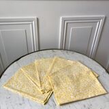 Lot de 6 serviettes de toilettes jaune à motifs années 60-70