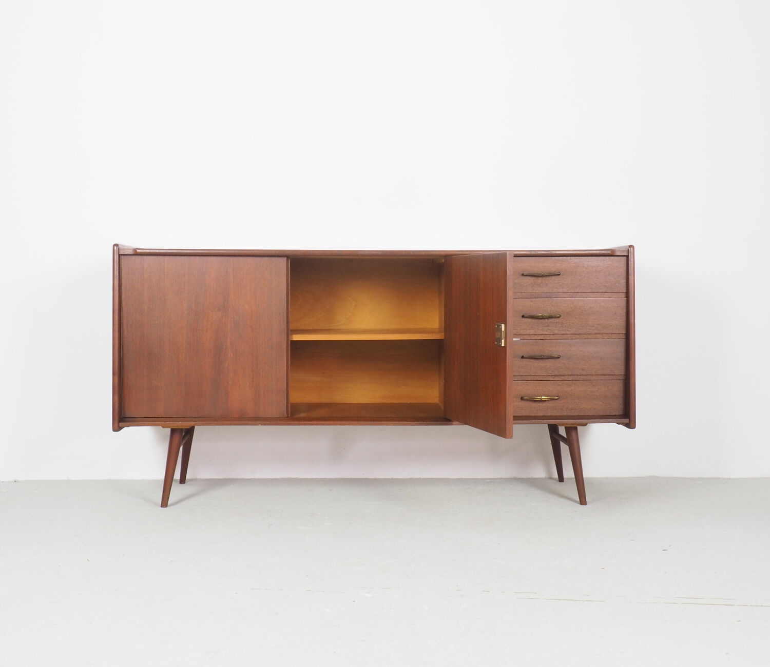 Vintage Dutch design sideboard in teak 1950's