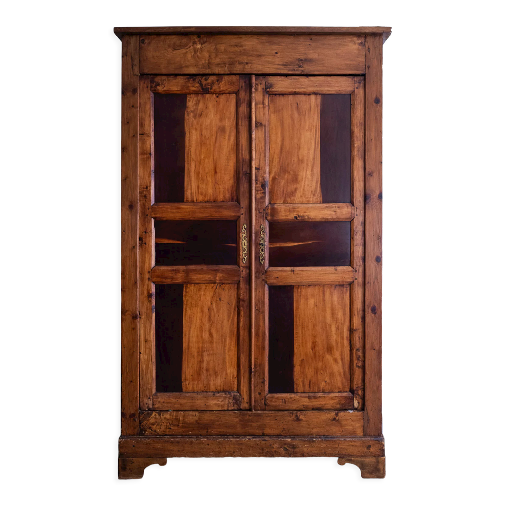 Armoire penderie ancienne en orme et noyer massif Selency