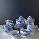 Vintage Japanese tea service porcelain blue & white 28 pieces — Nihon