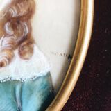 Ancient miniature painting on signed ivory