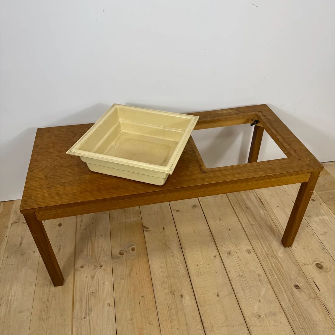Scandinavian teak coffee table with planter, 1960.