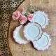 Set of 4 vintage flat plates in Limoges porcelain