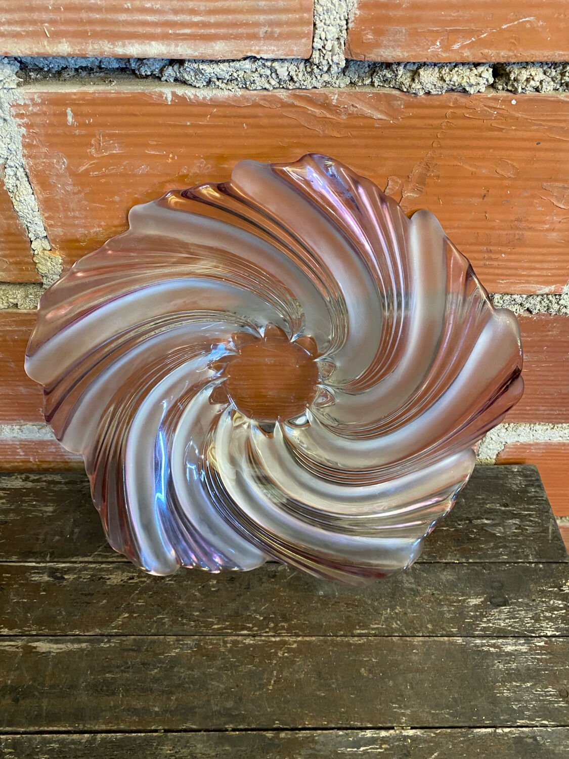 Vintage Art Nouveau Moulded Glass Cup Old Wave