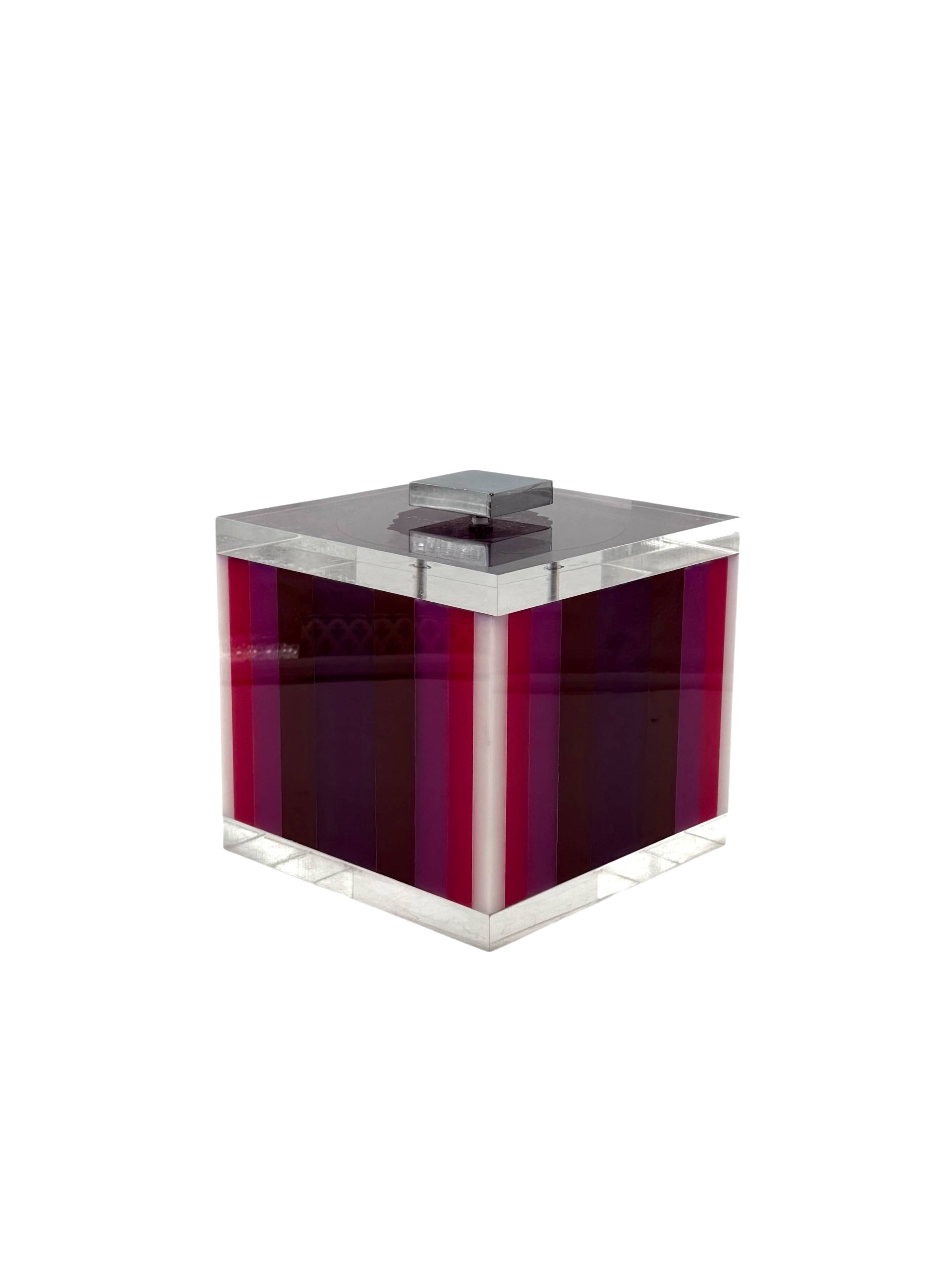 Seau à glace rose postmoderne, Italie, vers 1980
