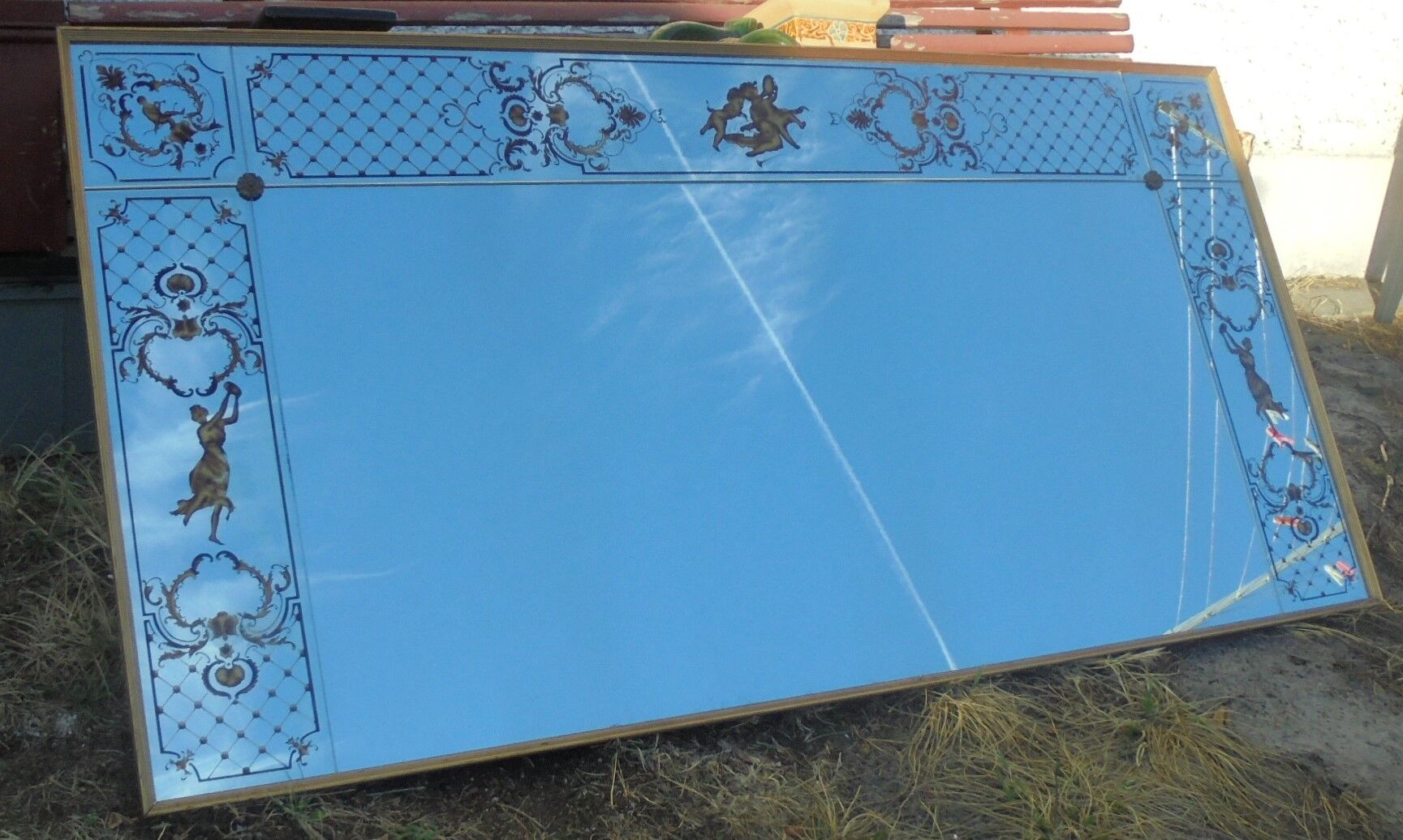 Large mirror type brasserie 202x102cm