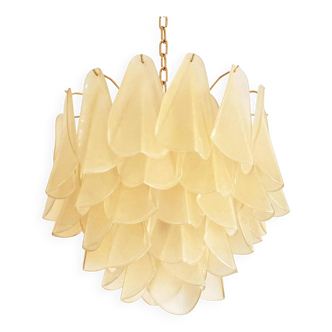 Contemporary Modern Sanded Champagne "Rondini" Murano Chandelier by Simoeng