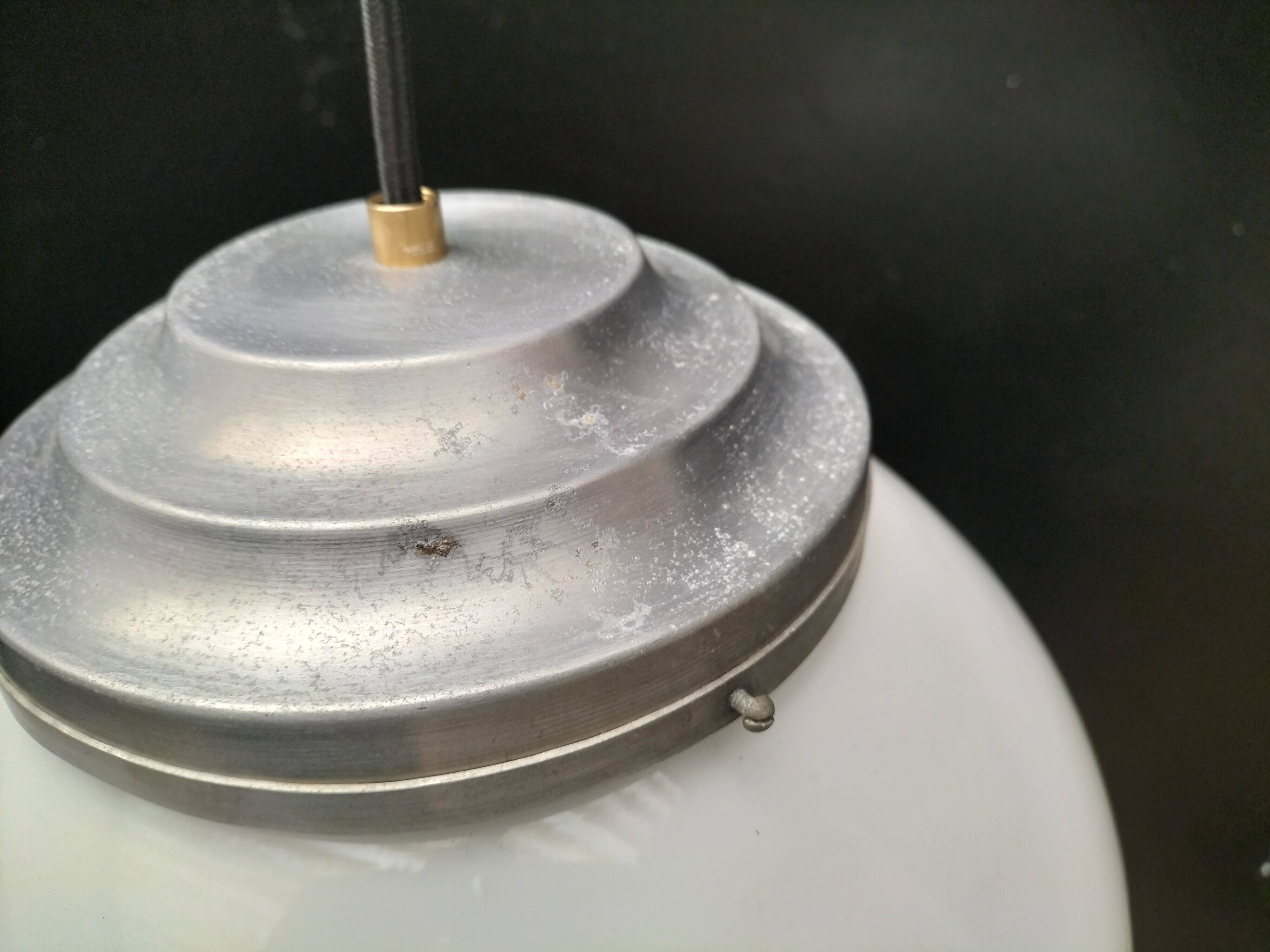 Opaline art deco pendant light