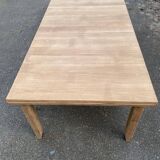 Renovated extendable farmhouse dining table in solid oak from the 19th century, 250-350.