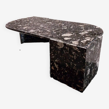 Black travertine eye coffee table