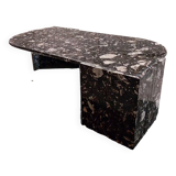 Black travertine eye coffee table
