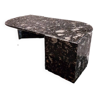 Black travertine eye coffee table