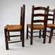 Set of 4 French Pine and Rush Dining Chairs, 1960s