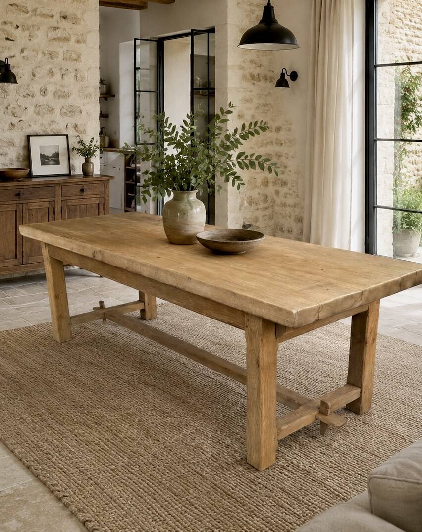 Solid oak farmhouse table