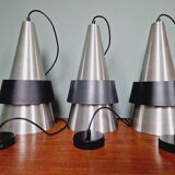 Lot de 3 suspensions scandinaves en aluminium, J. Hammerborg,  1960