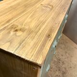 Meuble de metier enfilade a tiroirs en bois restauré