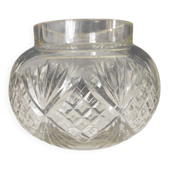 Cut crystal ball vase