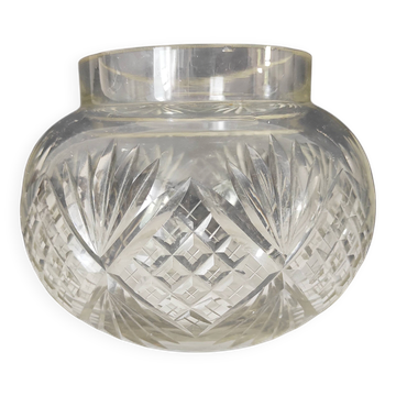 Cut crystal ball vase