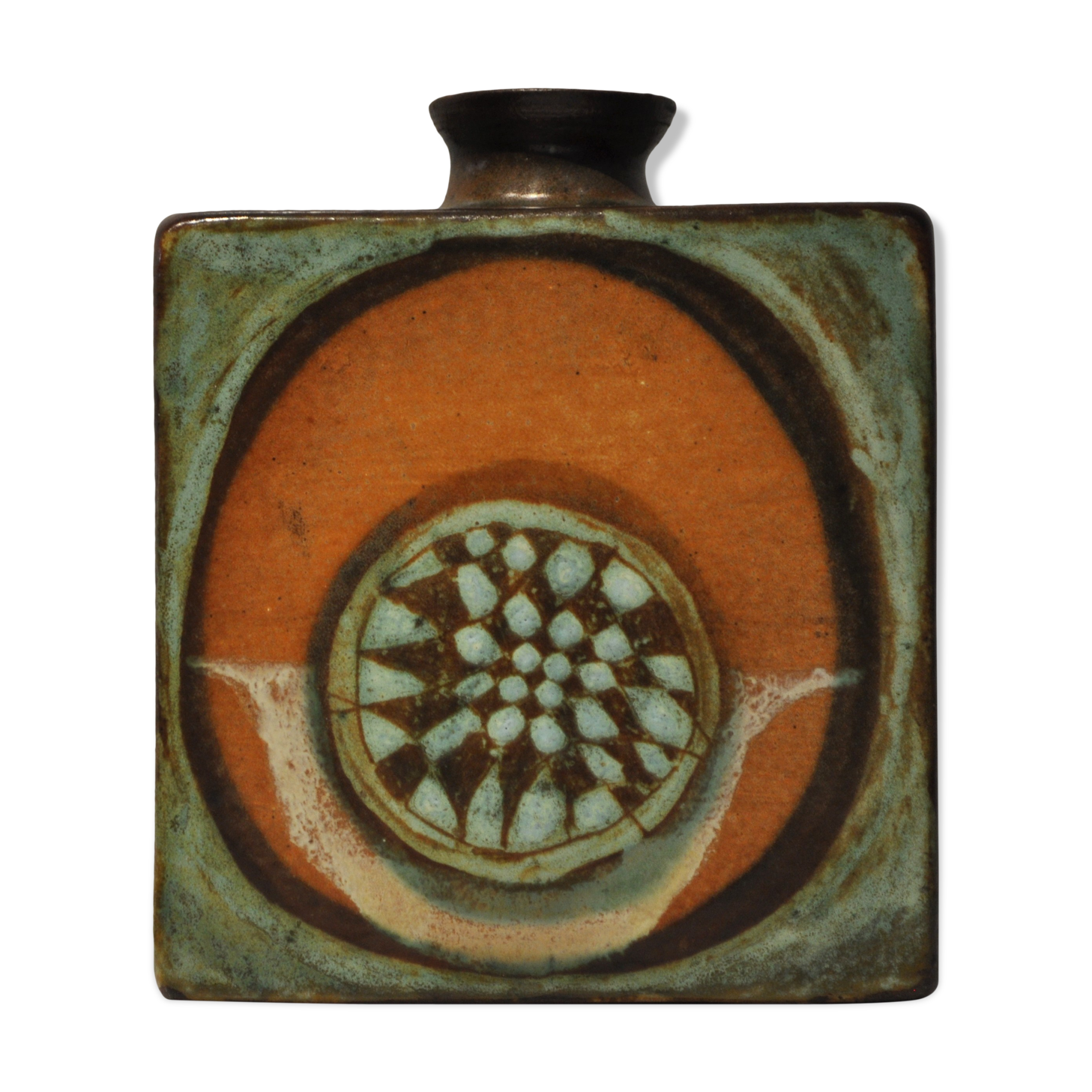Vase grès géométrique motifs abstraits Onet