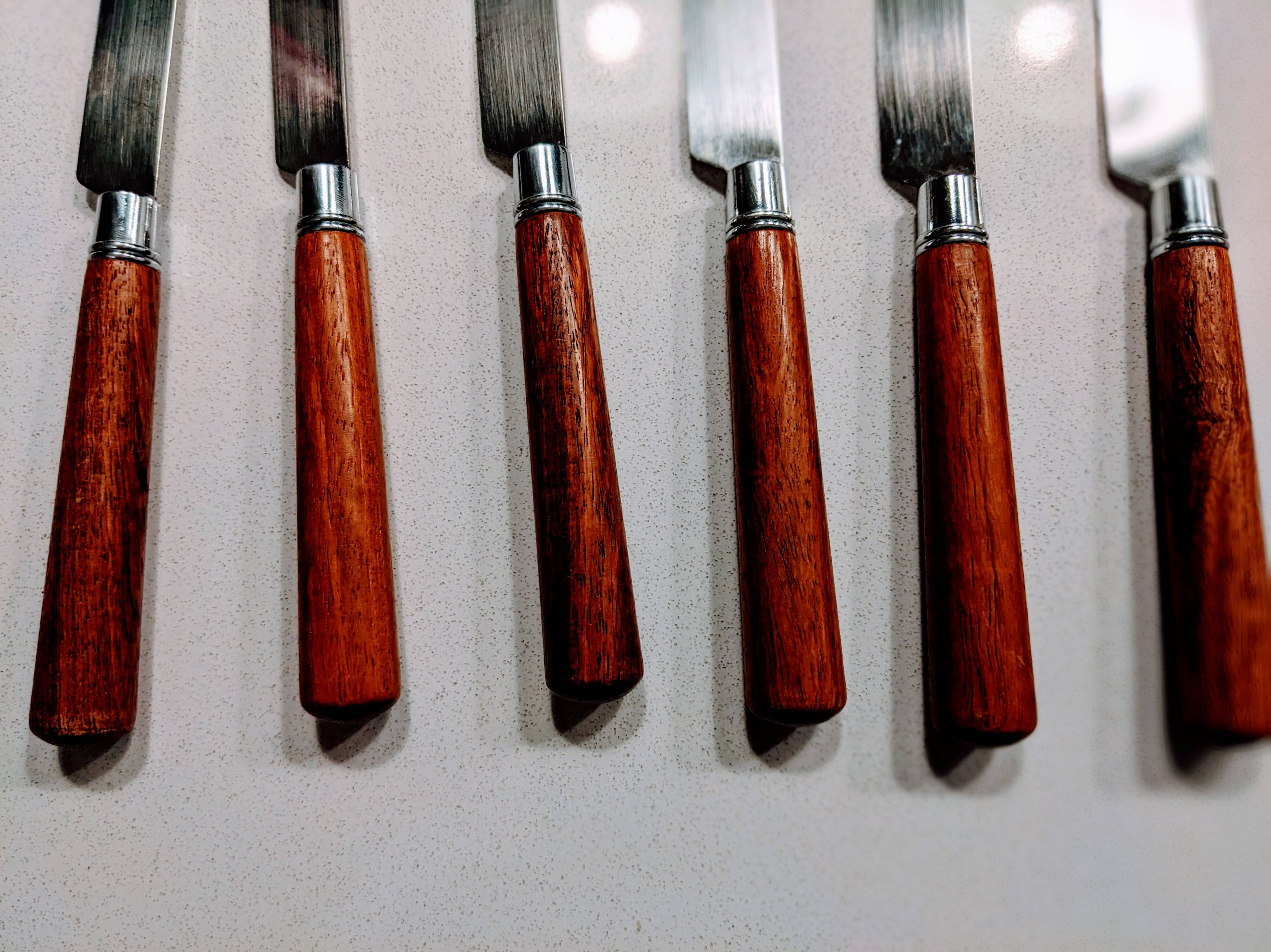 Housewife 24 cutlery stainless steel wooden sleeves Guy Degrenne