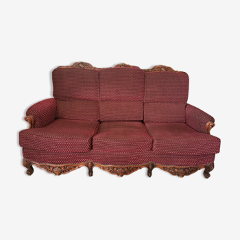 Regence-style velvet bed sofa, Louis XV