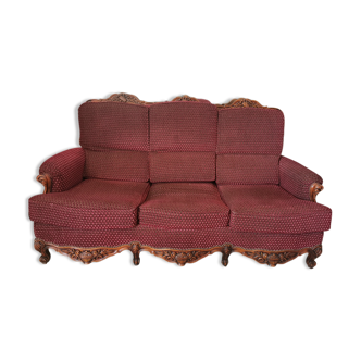 Canapé lit en velours de style Regence Louis XV
