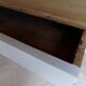 Old farm table turned feet