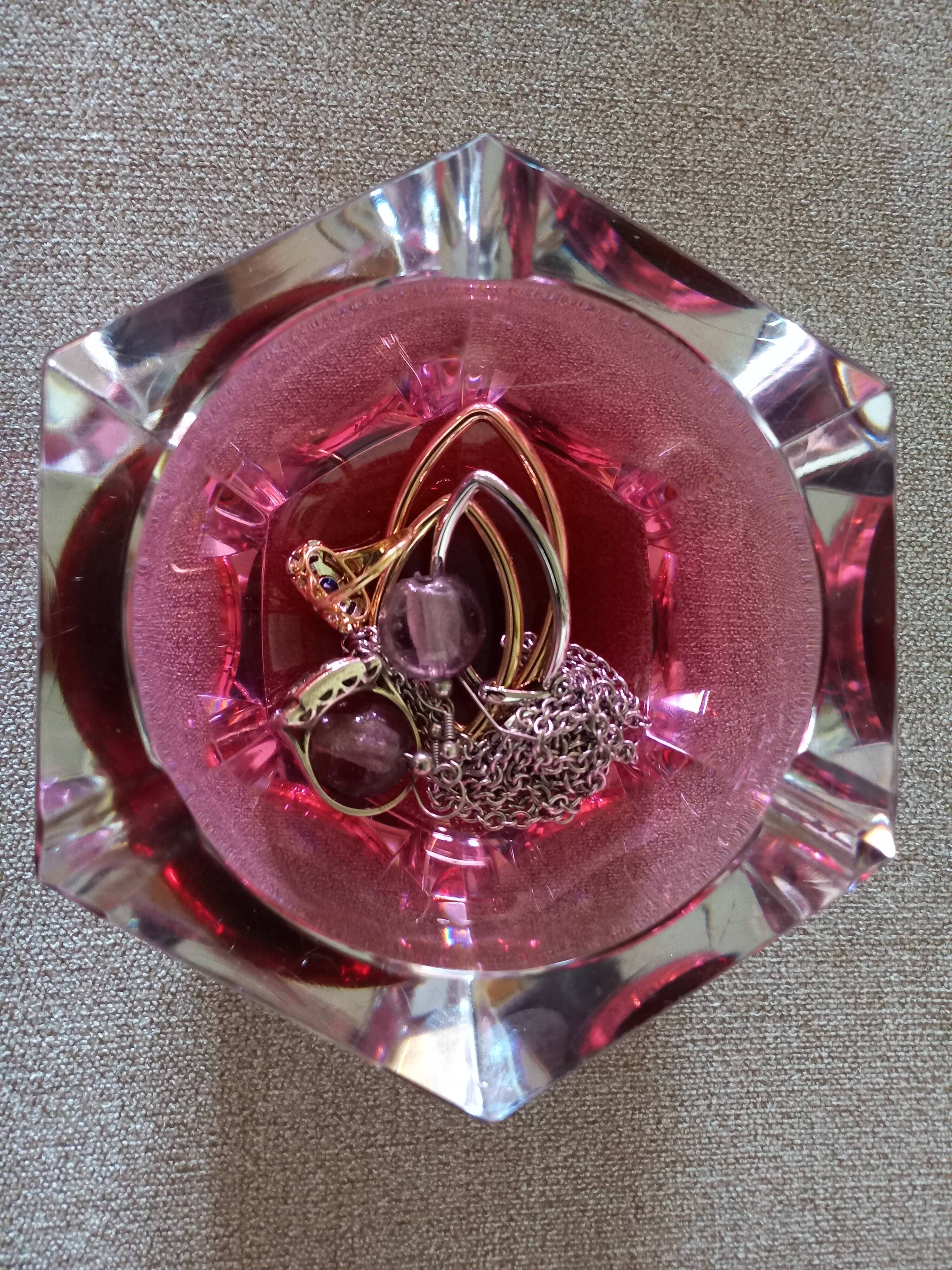 Ashtray or crystal bag empty Val Saint Lambert Vintage