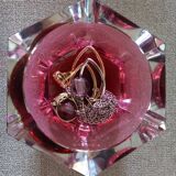 Ashtray or crystal bag empty Val Saint Lambert Vintage