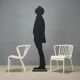 Vintage white enamel metal chairs, Italian design, 1970s-1980s.