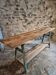 Industrial kitchen island / console table with a cast iron base – France, mid-20th century