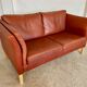 Canapé vintage danois rétro Skalma pour 2 personnes en cuir cognac