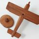 Vintage teak airplane on a stand - 1960s
