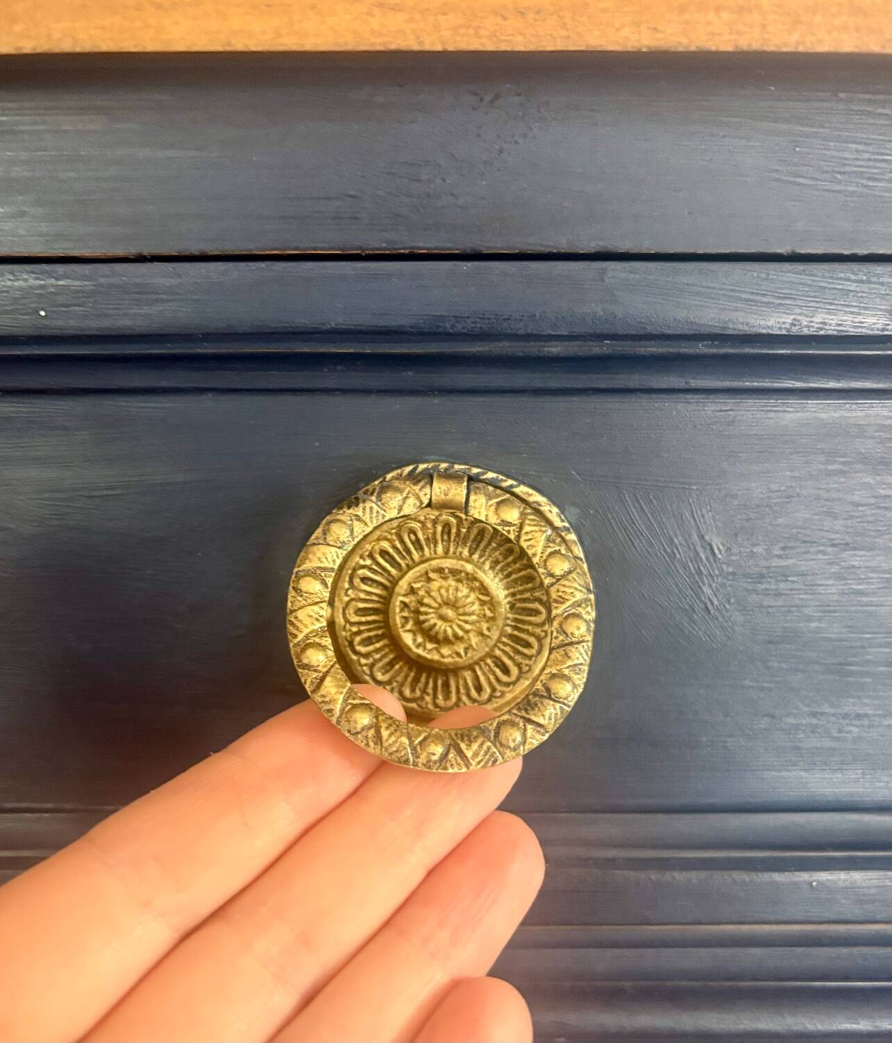 Console Louis XVI Oxford Navy – Meuble peint à la main vintage