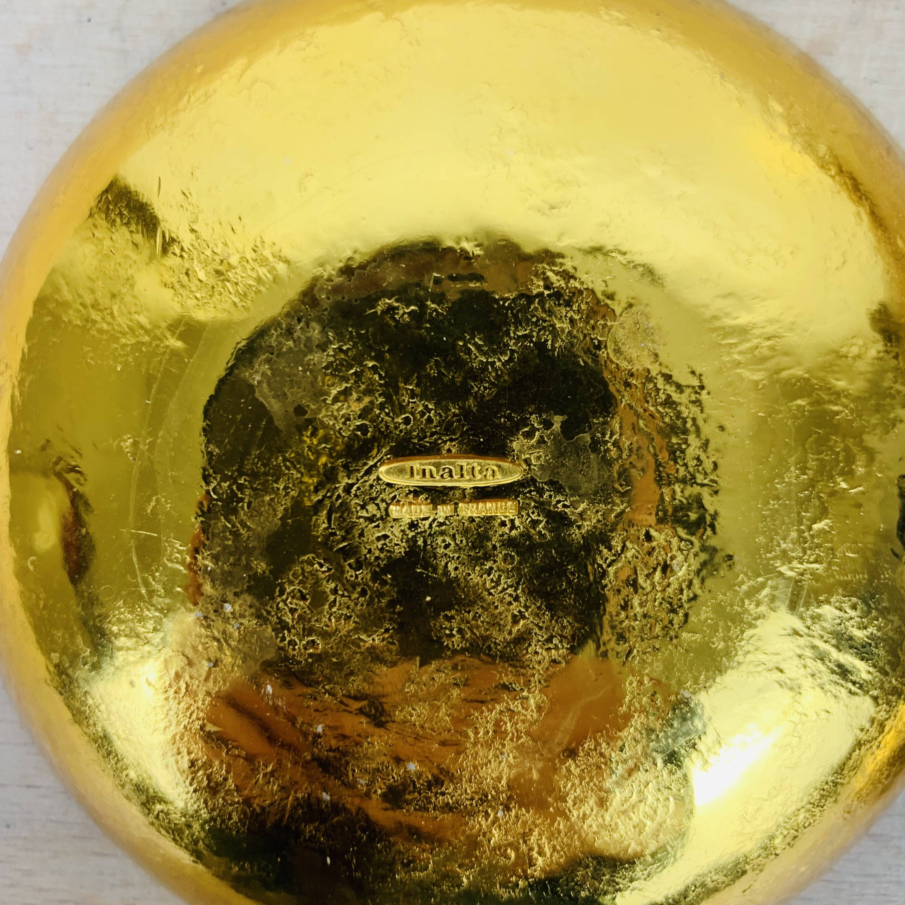 Cup and 8 Inalta France dessert cups in gold metal