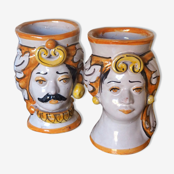 Vases Moorish Heads Caltagirone