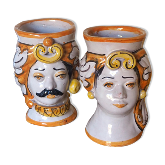 Vases Moorish Heads Caltagirone