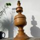 Large turned wooden lamp base