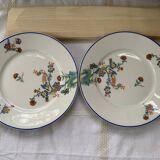 2 dessert plates Paulhat Limoges peacock patterns