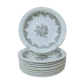 Set of 10 hollow plates Digoin Sarreguemines model "Clovis"