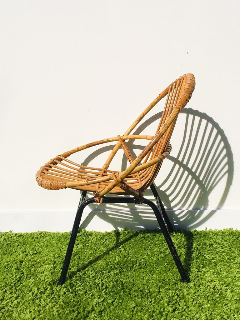 Vintage 60s rattan child chair