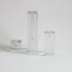 Glass block candlesticks and solifleur vase by Walther glass, Germany 1960s.