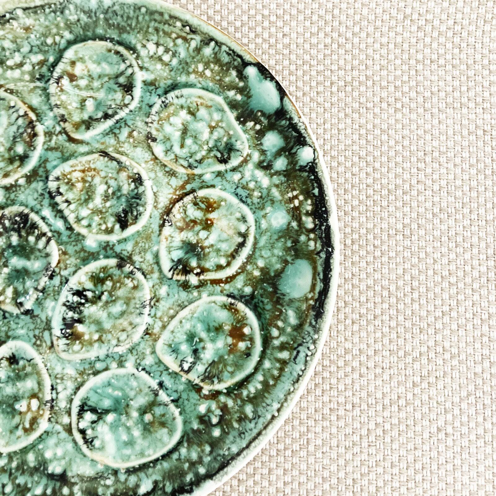 Niderviller oyster/shellfish platter – “moss” decoration – 1970s