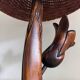 Lampe en bois sculpté figurant une fleur, années 60
