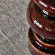 Vintage large 70's Steuler Ceramic Germany 288/25 Cari Zalloni Design Candle Holder dark brown