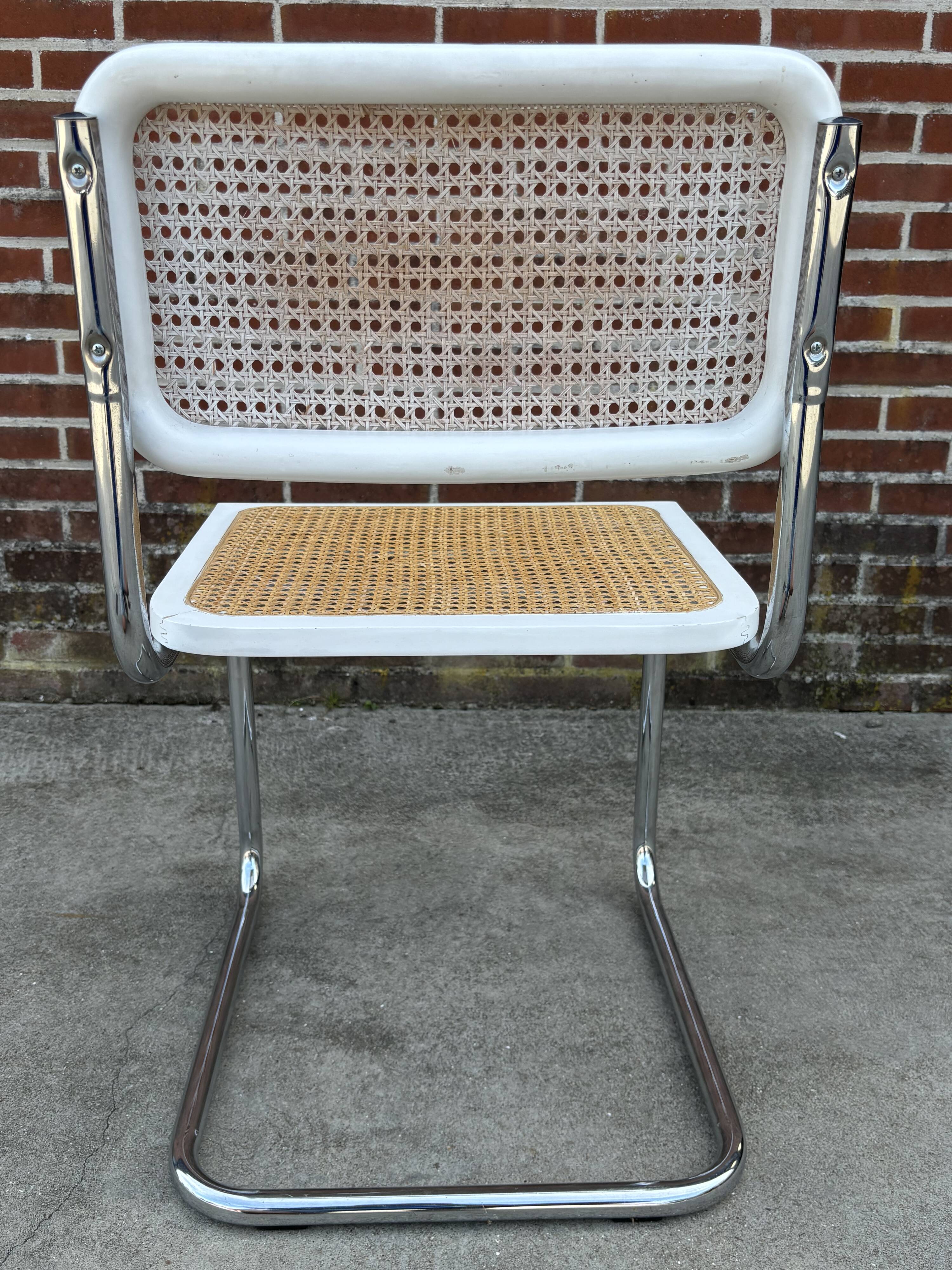 Cesca design chair model b32 in chrome white