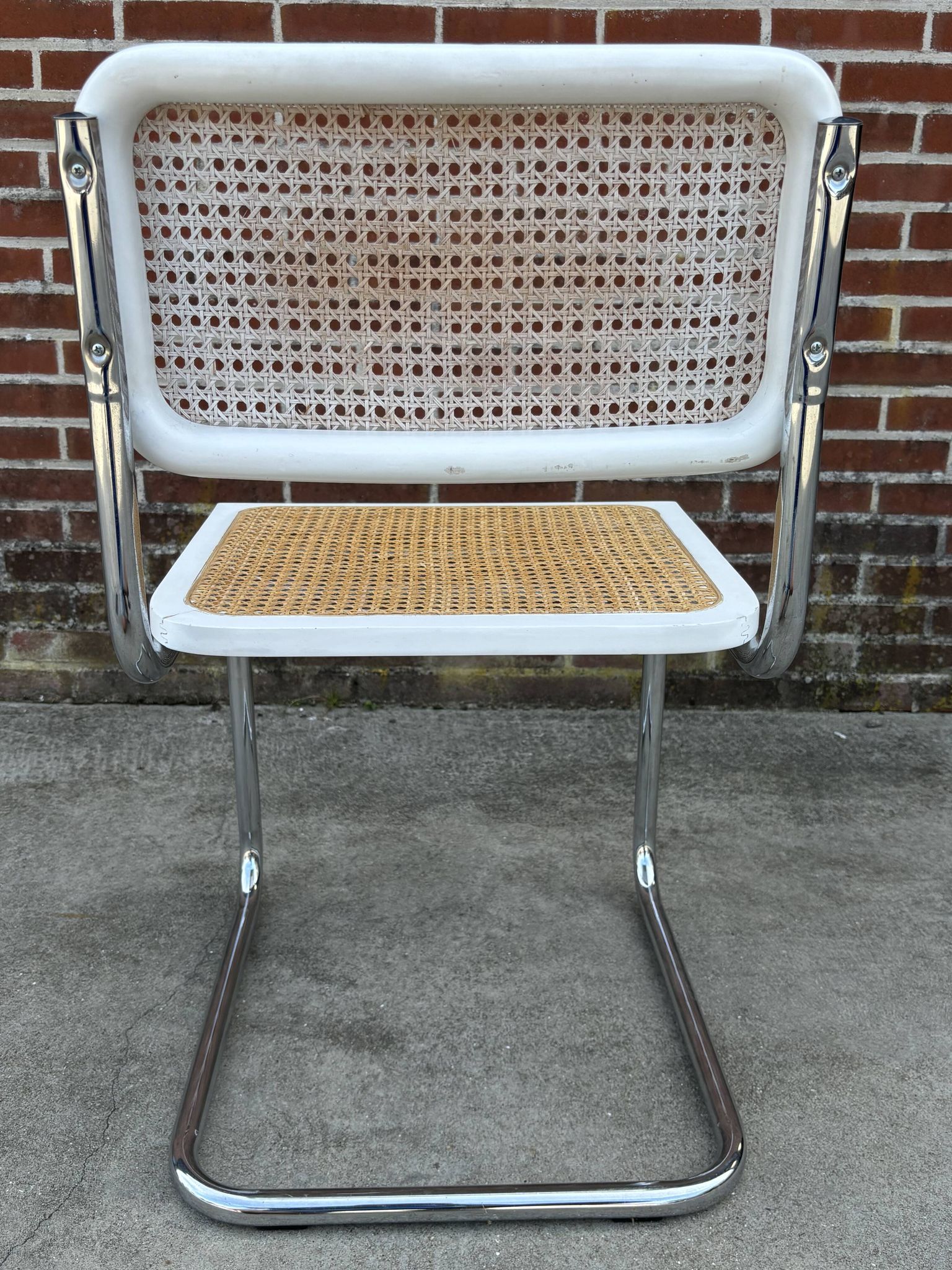 Cesca design chair model b32 in chrome white